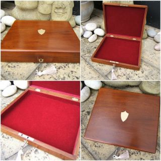 Lovely 19c Antique Solid Mahogany Document/jewellery Box - Fab Interior