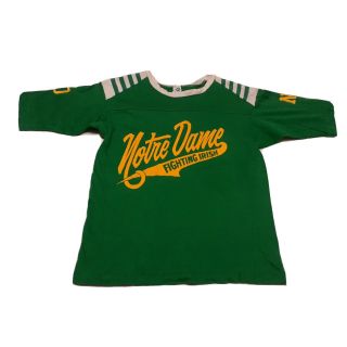 Vintage 70s 80s Artex Ncaa Notre Dame Fighting Irish Shirt Sz Medium Green