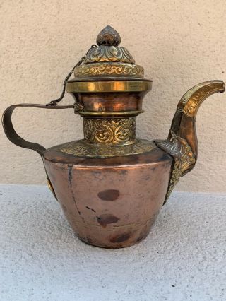 Antique Tibetan Copper & Brass Teapot Urn Vessel