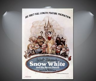 Snow White And The Seven Dwarfs Vintage Movie Poster - A1,  A2,  A3,  A4 Sizes