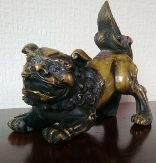 Antique Chinese Bronze Statue Of A Temple Lion - Ming Dynasty