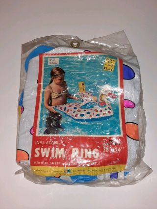 Vintage 1980s Pool Float Swim Ring Scary Clown Nos S.  S.  Kresge Co.