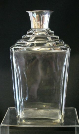 Art Deco Sterling Silver Collared Decanter By Asprey And Co.  - 1939 (no Stopper)