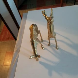 Vintage Small Brass Deer Buck & Doe Figurines,  Cabin Decor,  Brass Collectible 2