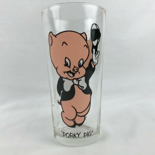Vintage 1973 Porky Pig Pepsi Collector Series Glass Warner Bros Looney Tunes