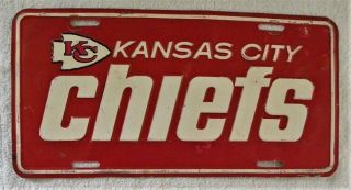 Vintage Kansas City Chiefs Kc Football,  Missouri,  Red License Plate