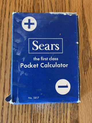 Vintage Sears 9 Mechanical Pocket Calculator : Metal : West Germany With Case