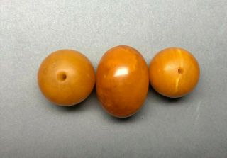 Antique Baltic Amber Beads Butterscotch 100 Natural 13,  6gr.