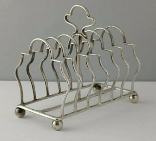 Fine Solid Silver Six Division Toast Rack - 164g - Birmingham 1912