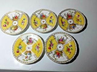 Antique Richard Klemm Dresden Germany Set Of Five Plates 6 1/4 "