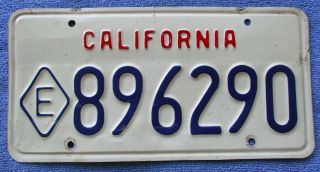California State Exempt " Diamond E " License Plate,  Highway Patrol 1990 