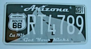 Arizona Graphic Route 66 Mother Road License Plate " Rt 4789 " Get Your Kicks