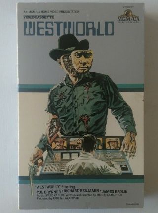 Vintage Vhs Westworld Mgm Big Box Classic Science Fiction Yul Brynner