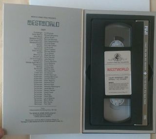 Vintage VHS WESTWORLD MGM Big Box Classic Science Fiction Yul Brynner 2