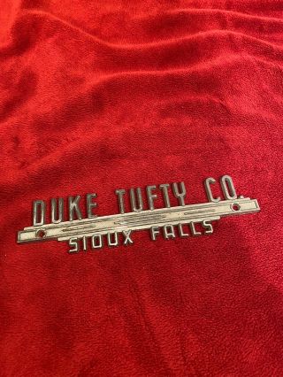 Vintage Chrome Car Auto Dealer Metal Emblem,  Duke Tufty In Sioux Falls,  Sd.