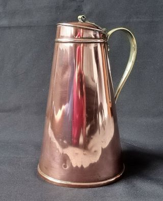 WAS Benson Arts & Crafts Copper & Brass Insulated Hot Water Jug C.  1900 Marked 3
