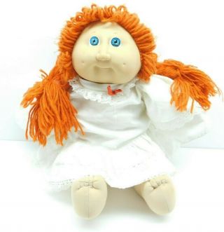 Coleco Cabbage Patch Kids Pigtails Girl Red Hair Blue Eyes 1986 Vintage Doll