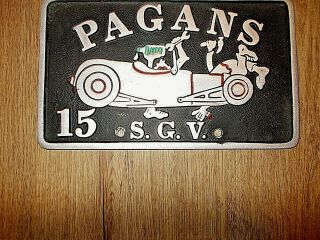 Car Club Plaque Pagans S G V 15 Ebay Motors 1927 Ford Roadster Whiskey Hemi V - 8