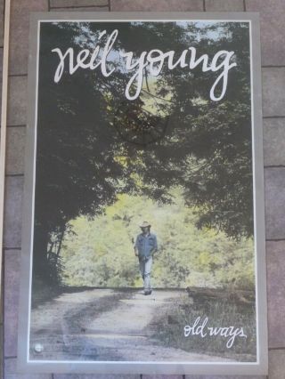 Vintage Neil Young " Old Ways " Promo Poster 1985 Geffen 23 " X 35 "