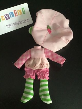 Vtg Strawberry Shortcake Doll Raspberry Tart Clothes Outfit Hat Jumper Stockings