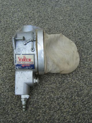 Vintage Bench Mount Vixen Spark Plug Cleaner Pneumatic W/media