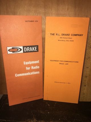 Vintage Drake Equipment For Radio Communications Brochure/price List 1974