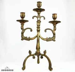 Italian 16th / 17th C.  Style Renaissance Bronze Figural Candlestick / Candleabra