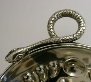 Stunning Snake Handled Solid Silver Wine Taster C1950 Italy Heavy 102g Barware