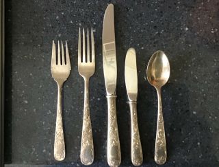 5 - Piece Old Maryland Engraved By Kirk Sterling Silver Place Setting Mono
