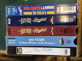 5 Vintage Vhs Baseball Tapes Golden Decade 1&2,  Dodgers & 1995 World Series