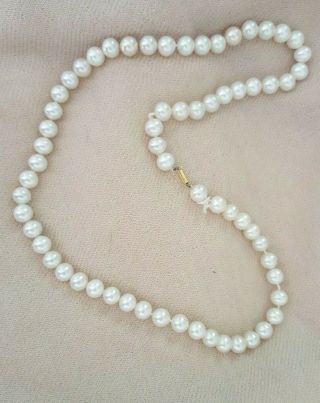 Vintage Ciro Simulated Pearl Necklace With 9ct Gold Clasp