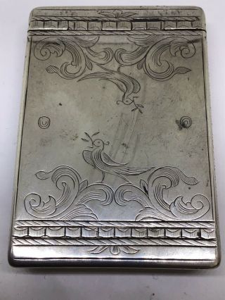 Fine 18th Century Georgian Solid Silver Hidden Hinge Engraved Doves Snuff Box