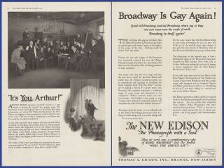 Vintage 1919 The Edison Phonograph Arthur Fields Broadway Ephemera Print Ad