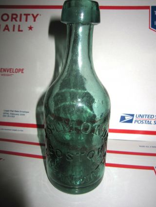 Antique J.  Simonds Boston Mineral Water Bottle Iron Pontil
