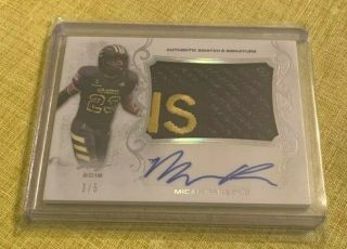 2018 Micah Parsons Leaf Army All American Patch Auto 3/5 Penn State Psu