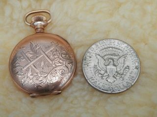 Antique American Waltham Dueber Ladies Pocket Watch With Chain Slide