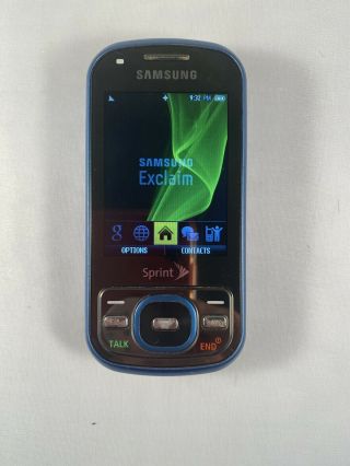 Samsung Exclaim Sph - M550 - Cellular Phones - Blue (sprint) - Vtg Slider Text Msg