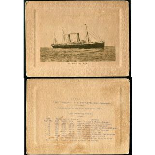 " Germanic " White Star.  Log Aug.  1904.  Capt.  Bartlett (later Of Hmhs " Britannic ")