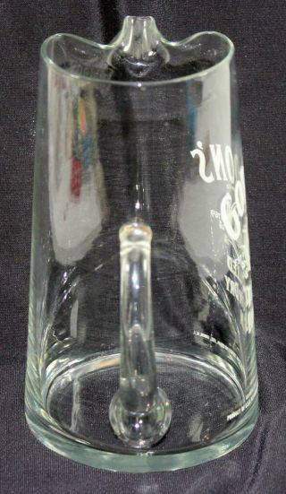 Vintage Gordon’s Distilled London Dry Gin Advertising Glass Pitcher 3