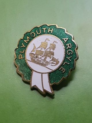 Plymouth Argyle Rosette Vintage Enamel Football Pin Badge