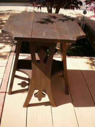 Antique Stickley Style Mission Oak Lamp Table Plant Stand Arts & Crafts 2
