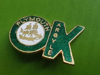 Coffer Plymouth Argyle Ok Vintage Enamel Football Pin Badge