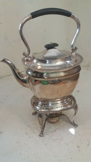 Silver Plate Kettle On Stand