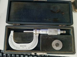 Vintage Brown & Sharpe Micrometer No 47 Machinist Tool In Case