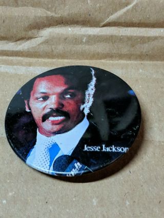 Vintage " Jesse Jackson " Presidential Campaign Round Button Portrait