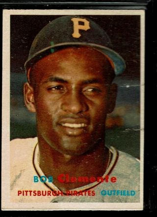 1957 Topps Baseball Pittsburgh Pirates Bob Roberto Clemente Card Hof 76 Gd - Vg
