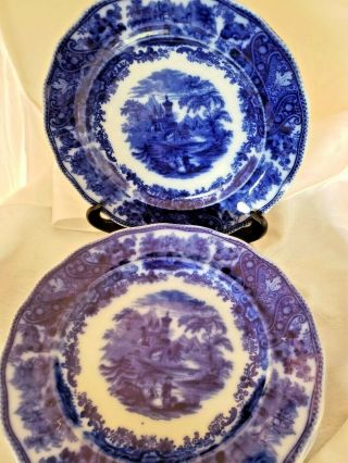 Antique Middleport Pottery Burgess & Leigh Nonpareil Flow Blue 8 1/2 " Plates 8