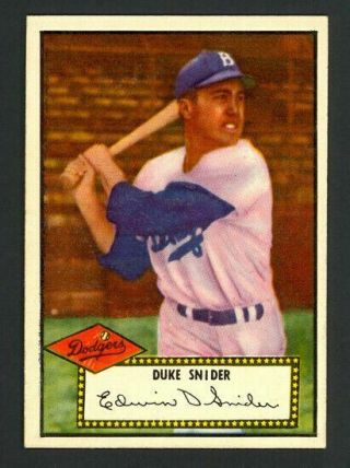1952 Topps Duke Snider 37 - Black Back - Brooklyn Dodgers - Vg - Ex,