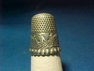 19thc Victorian Era Sterling Sewing Thimble W American Eagle Ketcham,  Mcdougall
