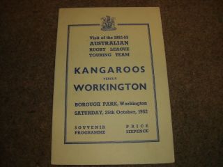 Vintage Workington V Australia Rugby League Tour Match 25th October 1952